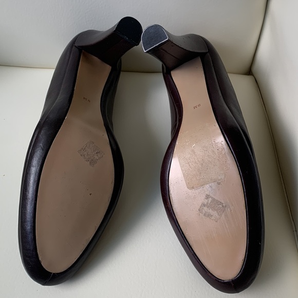 Oscar de la Renta Platform Brown Leather Pumps - Picture 5 of 14